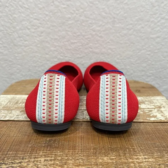 Rothy’s The Square Cardinal Red Flats Size 8.5