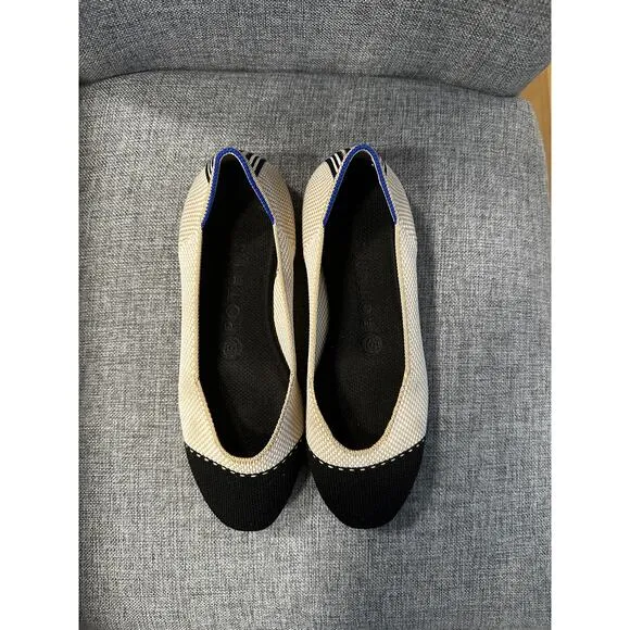 Rothy’s The Square flats in tuxedo 6.5