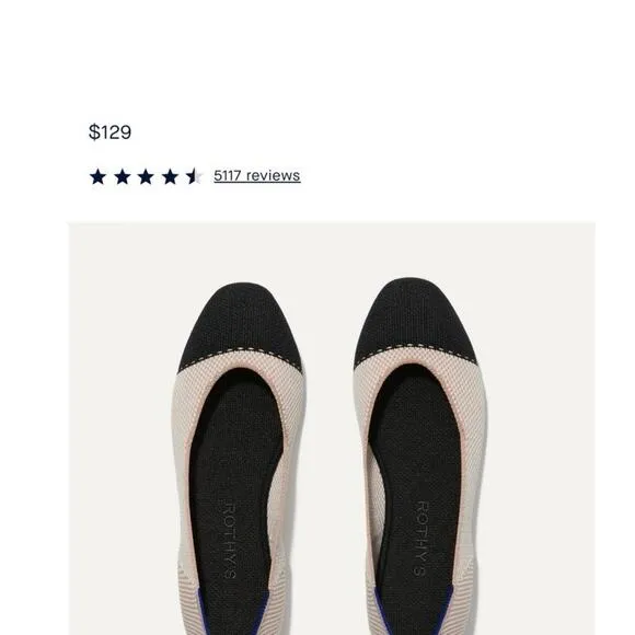 Rothy’s The Square flats in tuxedo 6.5