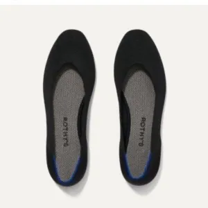 Rothy’s The Square Toe Flats Black Size 10.5