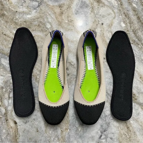 ROTHY’S THE SQUARE TUXEDO Flats Women’s 8