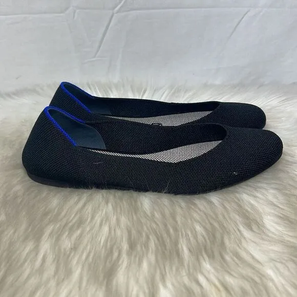 Rothy's The Square Black Flats Sz 7