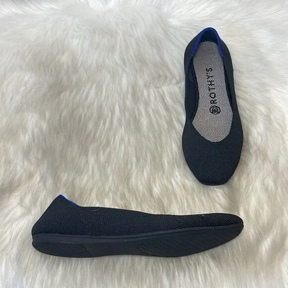 Rothy's The Square Black Flats Sz 7