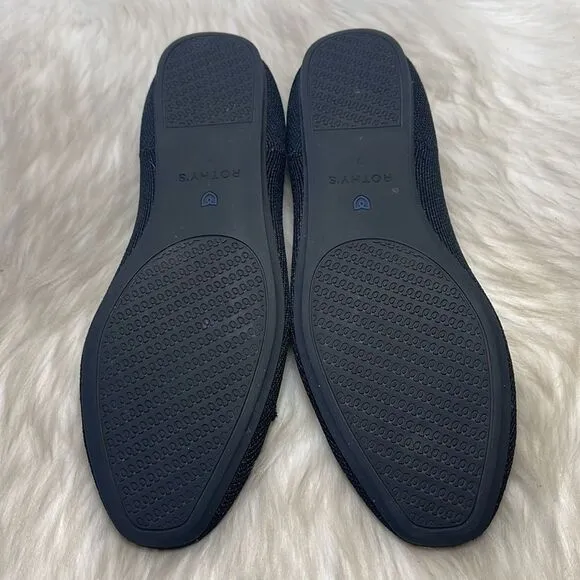 Rothy's The Square Black Flats Sz 7