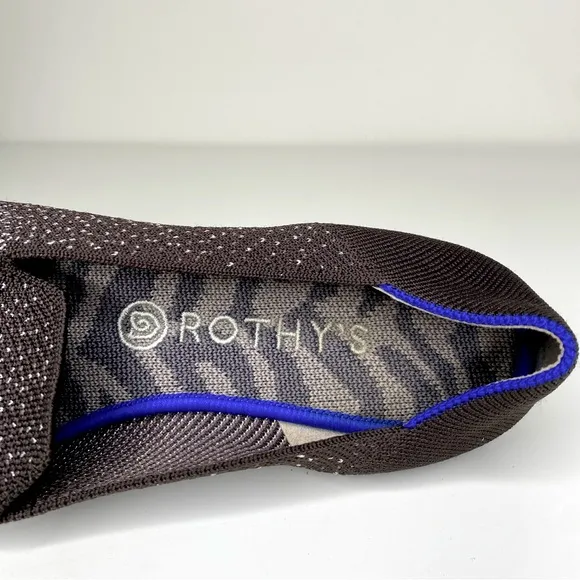 Rothy's Twilight Metallic Ombre Loafers Sz 10 Brown Silver Minimalist Flats