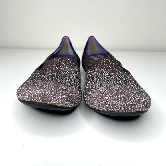 Rothy's Twilight Metallic Ombre Loafers Sz 10 Brown Silver Minimalist Flats
