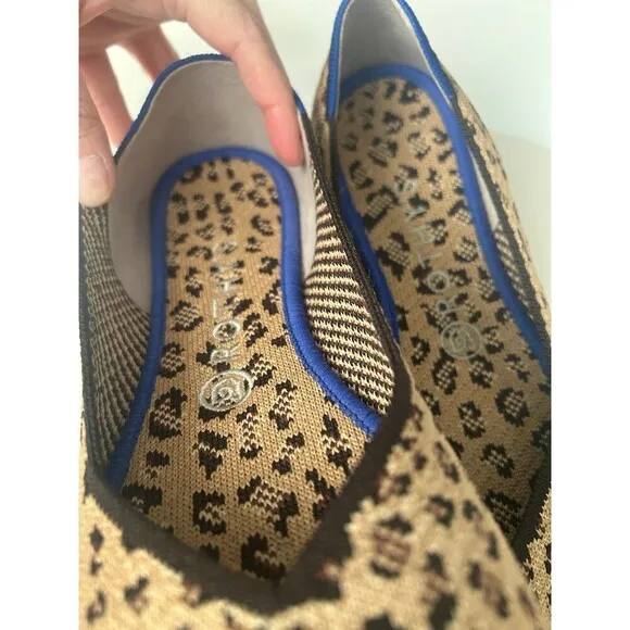 Rothy's Women's Round Toe Knit Ballet Flats Leopard Animal Print  size 8.5