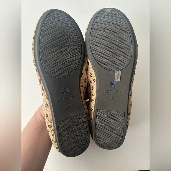 Rothy's Women's Round Toe Knit Ballet Flats Leopard Animal Print  size 8.5