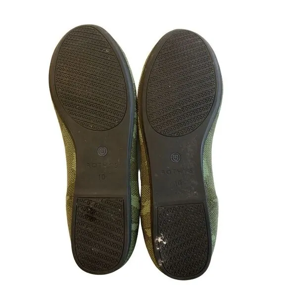 Rothy's round toe green camo flats shoes women's size 10