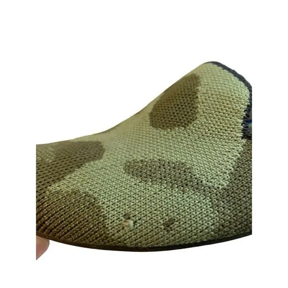 Rothy's round toe green camo flats shoes women's size 10