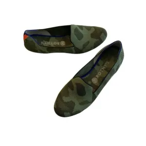 Rothy's round toe green camo flats shoes women's size 10