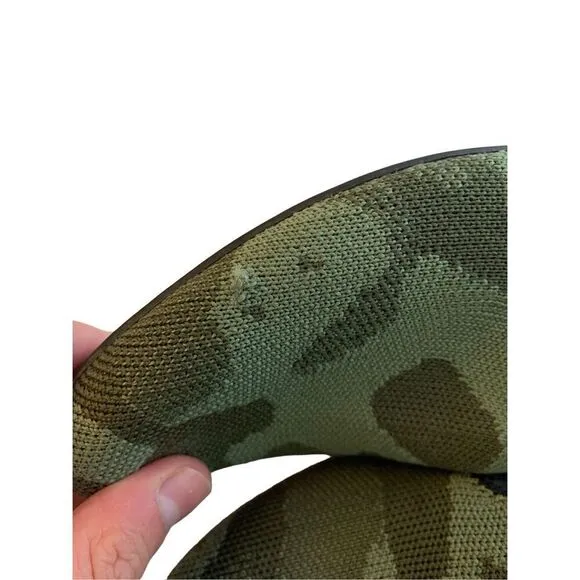 Rothy's round toe green camo flats shoes women's size 10