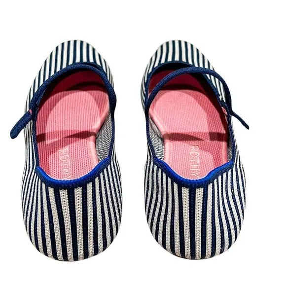 Rothy’s The Square Mary Jane Sailor Pin Stripe Flats Size 6.5 Women’s Authentic