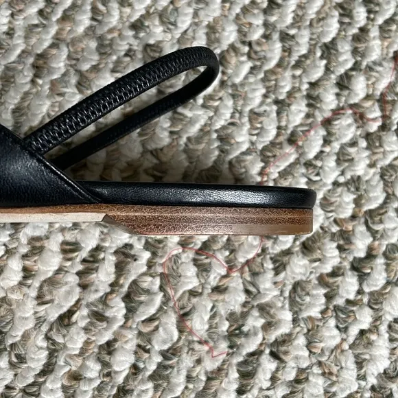 Rupert Sanderson Slingback Black Leather Square Toe Flats