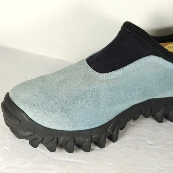 Salomon Women's VTG US7 Baby Blue Suede Contagrip Slip On SnowClog Hiking Boots