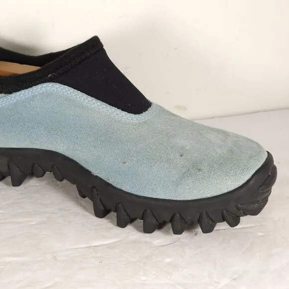 Salomon Women's VTG US7 Baby Blue Suede Contagrip Slip On SnowClog Hiking Boots