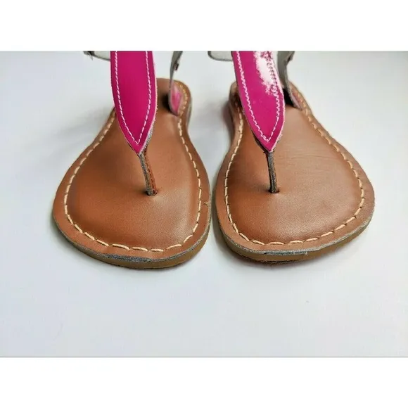Salt Water 13 Girls Pink Thong Sandals Magenta Patent Leather