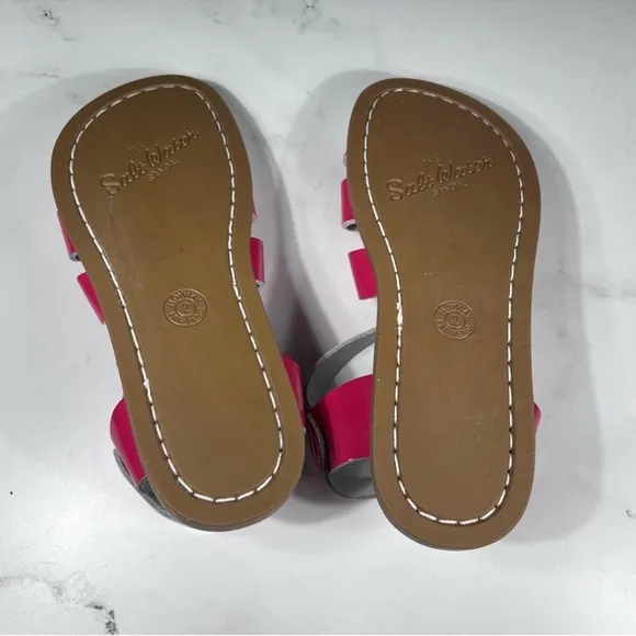 Salt Water Sandal by Hoy The Original Shiny Fuchsia Pink Patent Leather Sandals