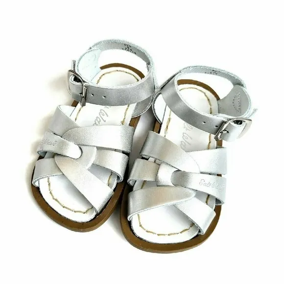 Salt Water Sandals Silver Leather NEW 5