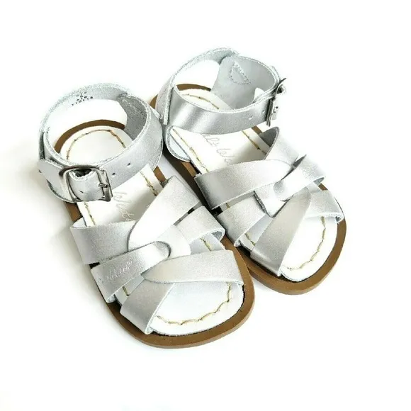 Salt Water Silver Sandals NEW 6 Leather
