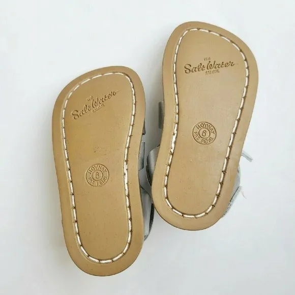 Salt Water Silver Sandals NEW 6 Leather