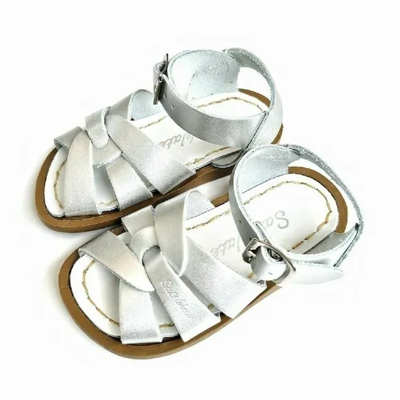 Salt Water Silver Sandals NEW 6 Leather