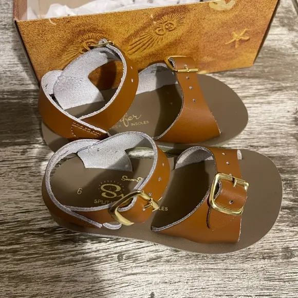 Salt Water Sun Sandals Surfer Tan Size 6