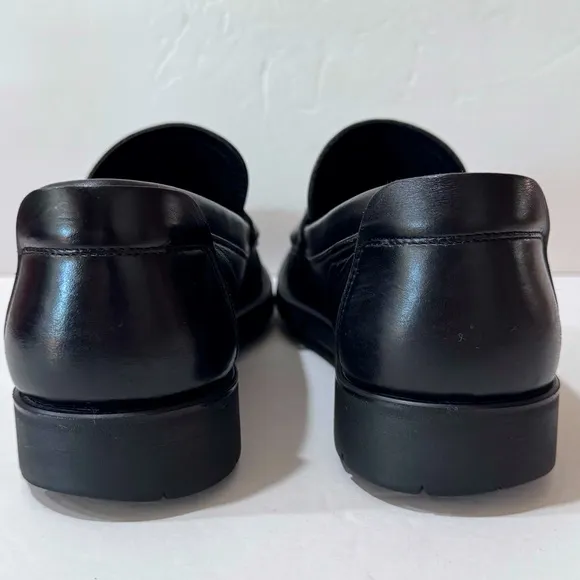 Salvatore Ferragamo Black Leather Loafers Mens 8.5 D Gancini Bit Italy Classic