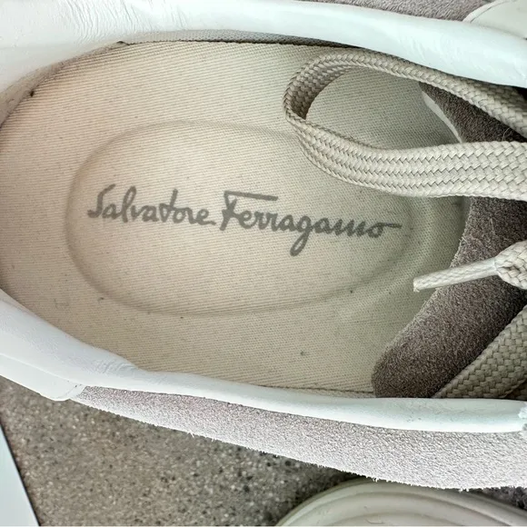 Salvatore Ferragamo Men’s Brooklyn Leather Suede Gray S10.5