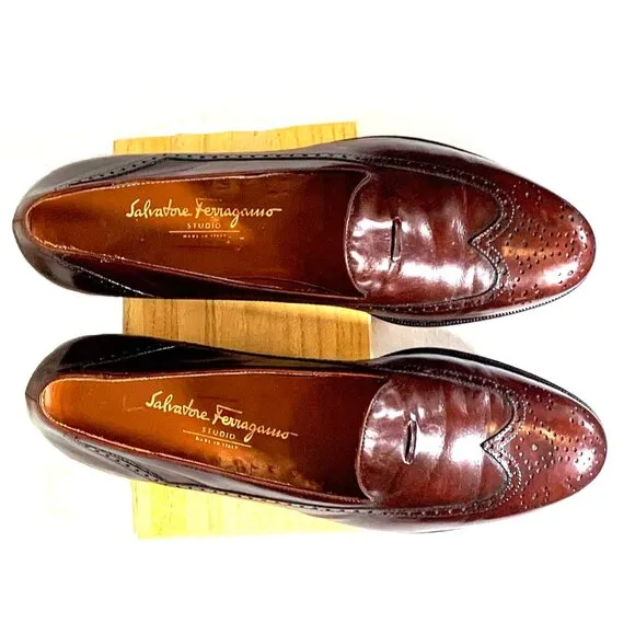 Salvatore Ferragamo Wing Tip Oxford Loafers