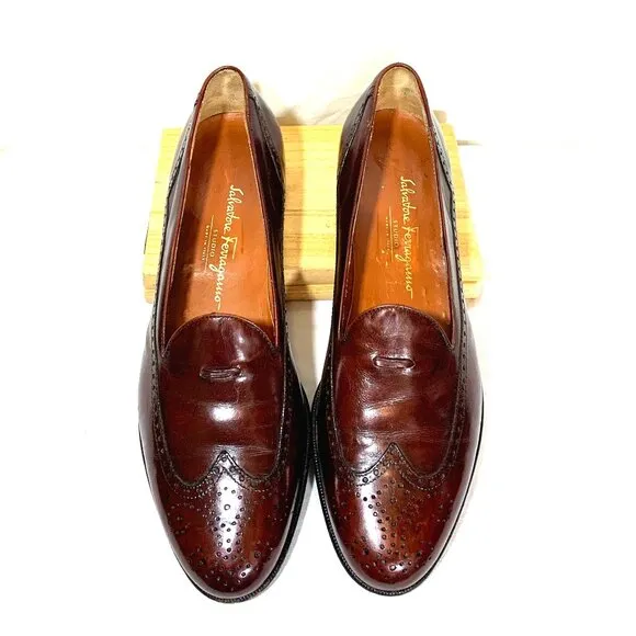 Salvatore Ferragamo Wing Tip Oxford Loafers