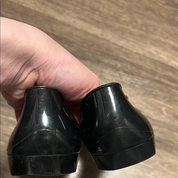 Salvatore Ferragamo Women's Black Peep Toe jelly Flats
