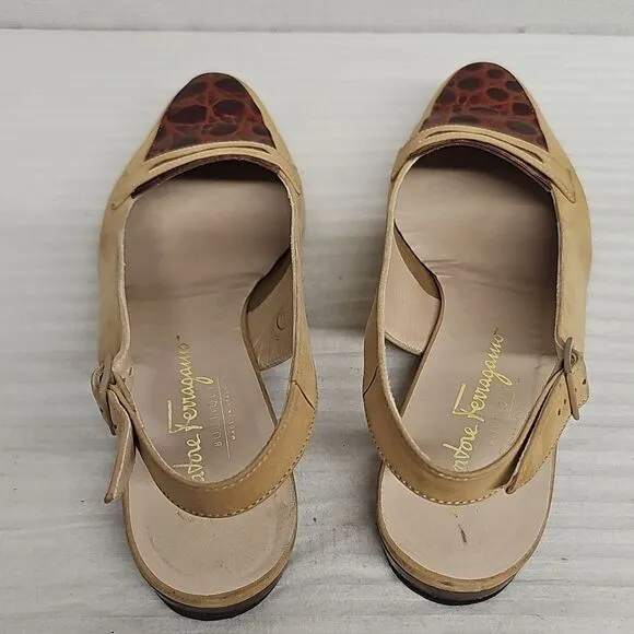 SALVATORE FERRAGAMO SLINGBACK FLATS BFPM-02-094