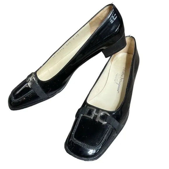 SALVATORE FERRAGAMO vintage Patent Leather Horsebit Flats