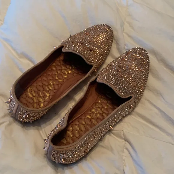 Sam Edelman Adena Studded Loafers 8.5 Rose Gold