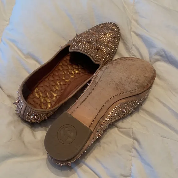 Sam Edelman Adena Studded Loafers 8.5 Rose Gold