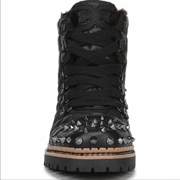 Sam Edelman Bren Quilted Studded Black Boots