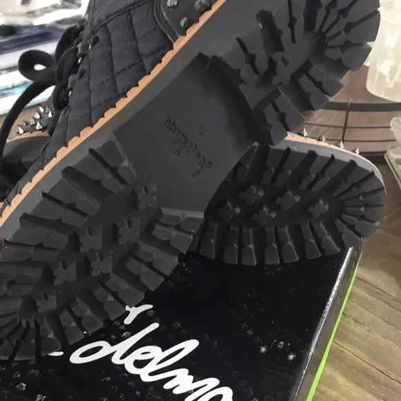 Sam Edelman Bren Quilted Studded Black Boots