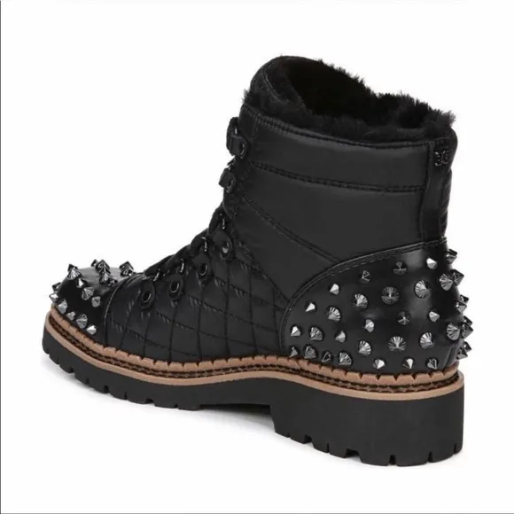 Sam Edelman Bren Quilted Studded Black Boots