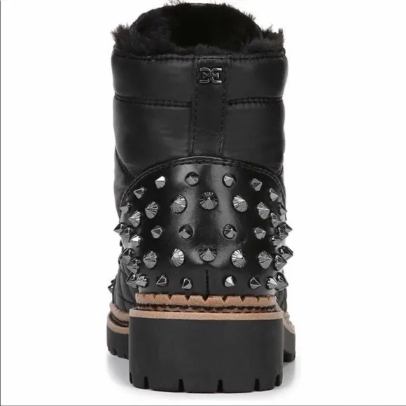 Sam Edelman Bren Quilted Studded Black Boots