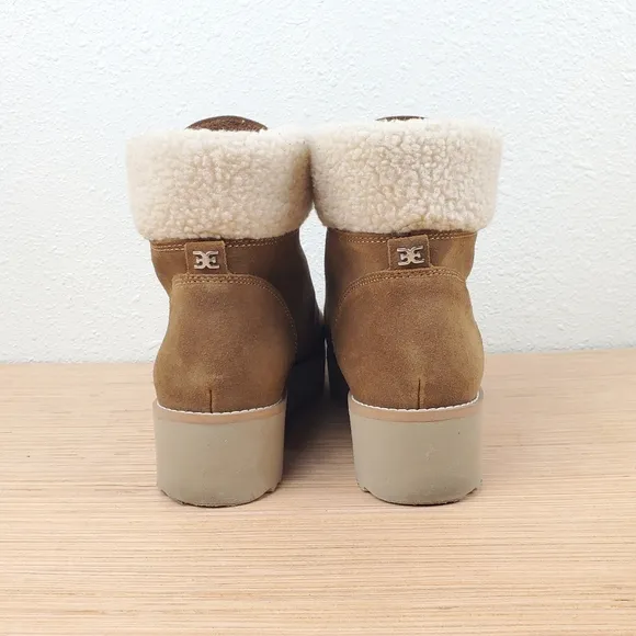Sam Edelman Franc Toffee Faux Suede High Top Snow Boots Size 9.5