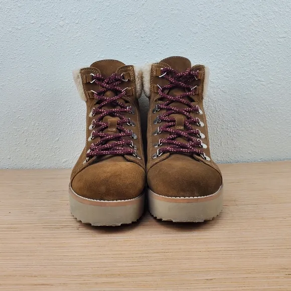Sam Edelman Franc Toffee Faux Suede High Top Snow Boots Size 9.5
