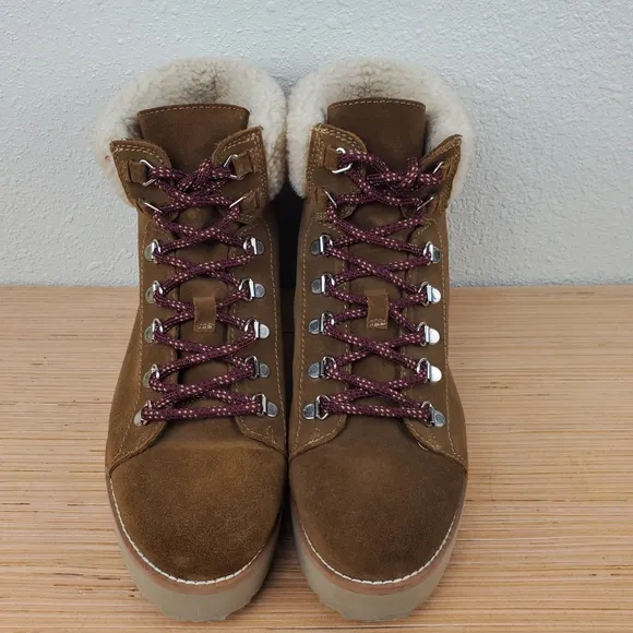 Sam Edelman Franc Toffee Faux Suede High Top Snow Boots Size 9.5