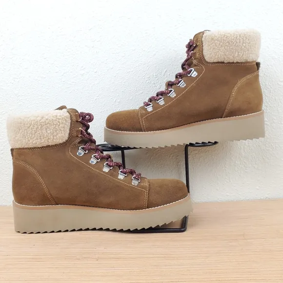 Sam Edelman Franc Toffee Faux Suede High Top Snow Boots Size 9.5