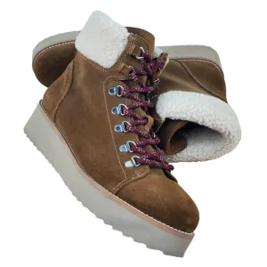 Sam Edelman Franc Toffee Faux Suede High Top Snow Boots Size 9.5