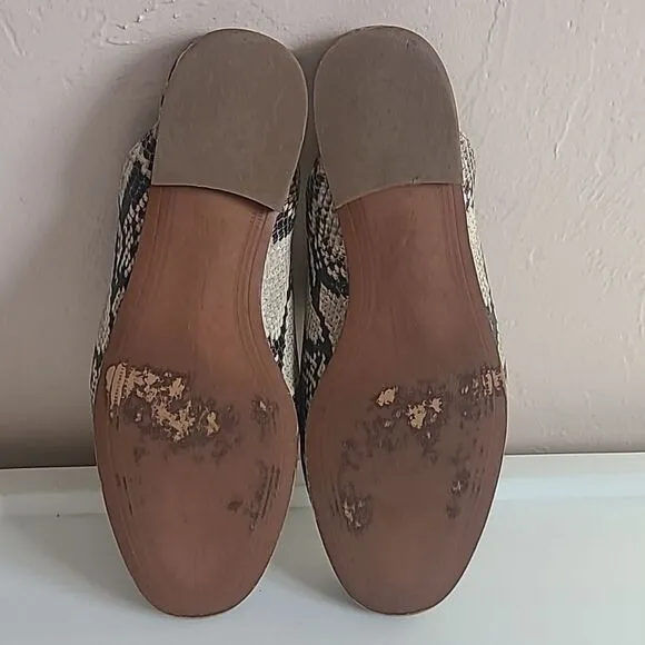 Sam Edelman Laurna Multi Pacific Snake Print Flats Mules Leather 7.5 Wide