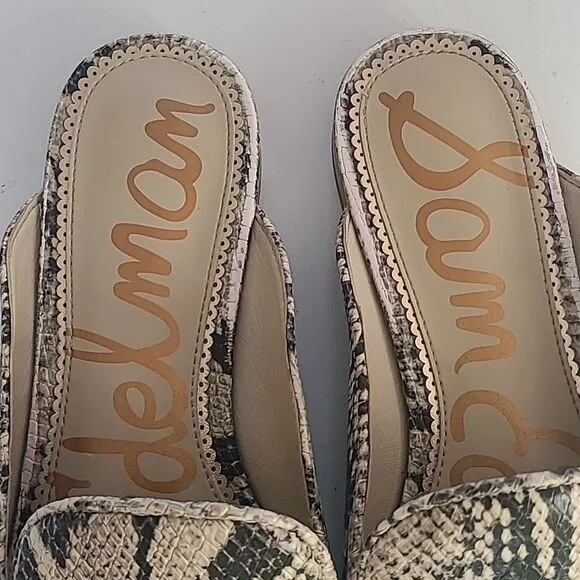 Sam Edelman Laurna Multi Pacific Snake Print Flats Mules Leather 7.5 Wide