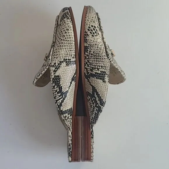 Sam Edelman Laurna Multi Pacific Snake Print Flats Mules Leather 7.5 Wide