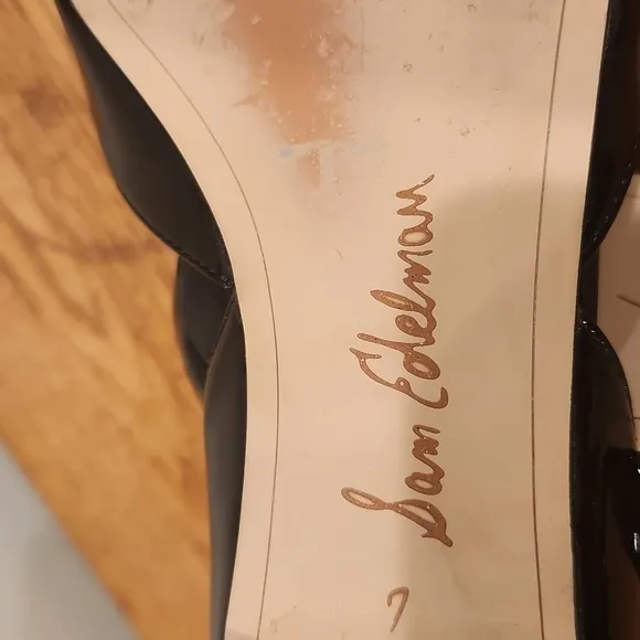 Sam Edelman Rooney Black Patent leather slingback flats women's sz 7M/37