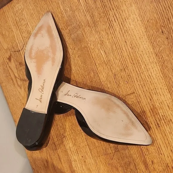 Sam Edelman Rooney Black Patent leather slingback flats women's sz 7M/37